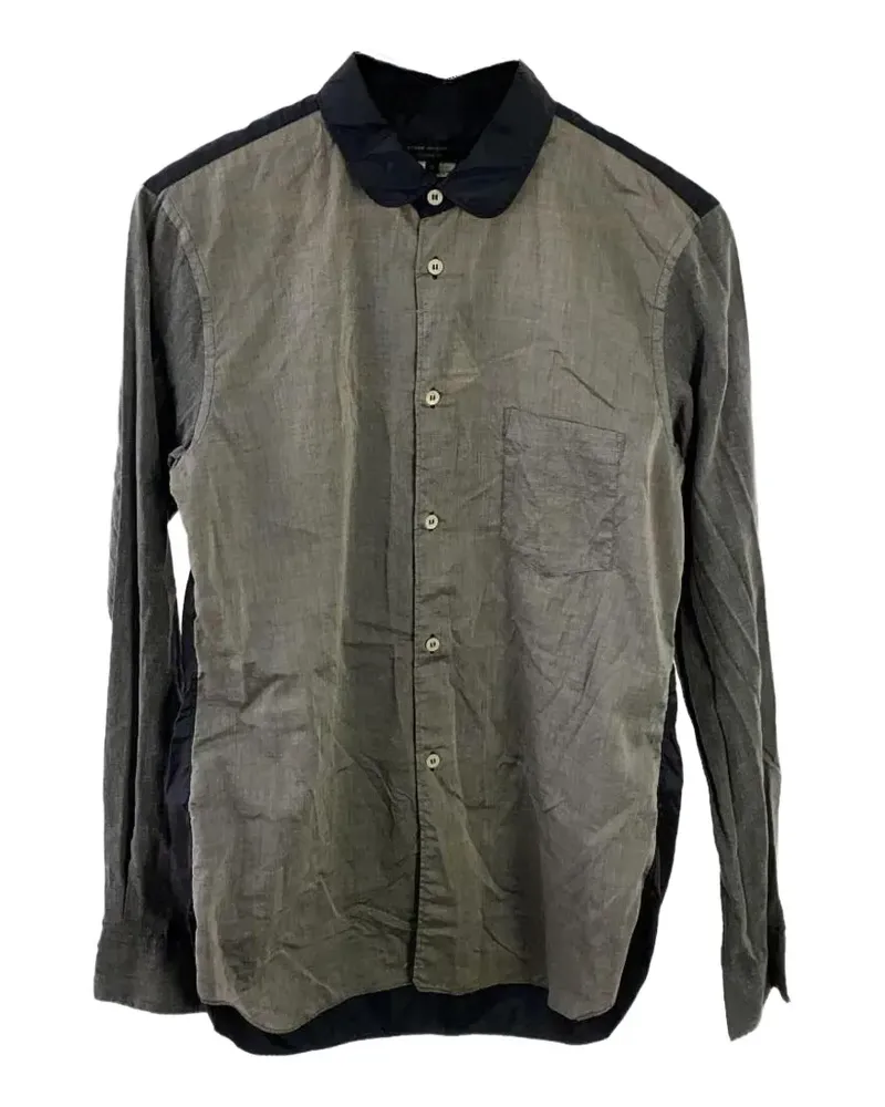 Comme des Garçons contrast-panel long-sleeve shirt - Grün Grün