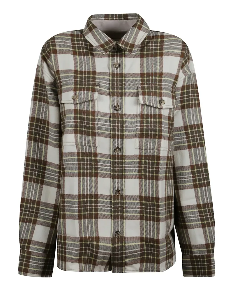 AMI Paris pocket check-pattern shirt - Nude Nude