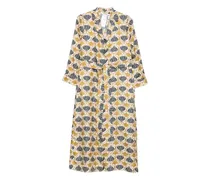 Seidenkleid mit Gürtel - Nude