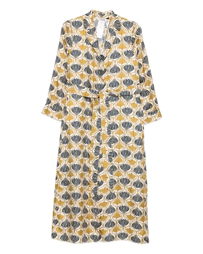 Max Mara Seidenkleid mit Gürtel - Nude Nude