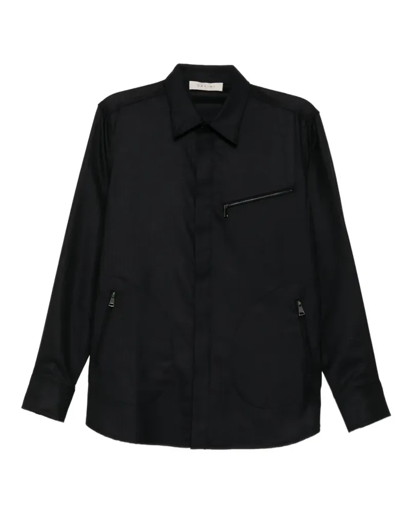 QASIMI wool zip shirt - Schwarz Schwarz
