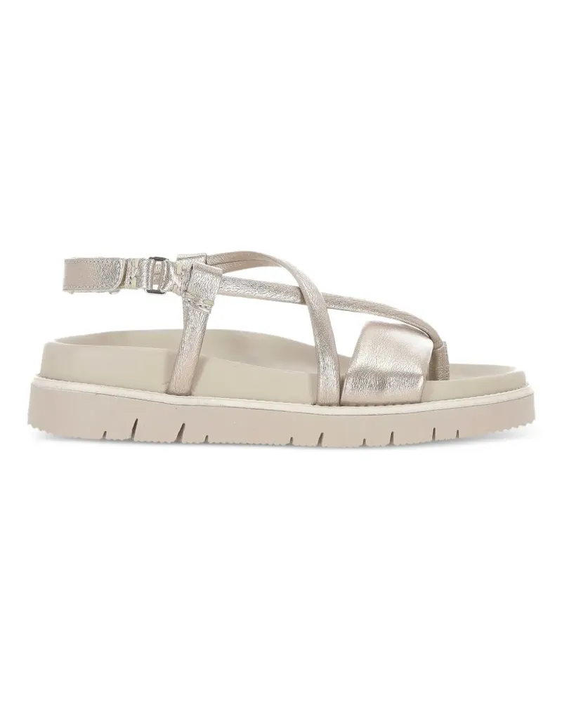 Patrizia Bonfanti Yasu metallic crossover-strap sandals - Nude Nude