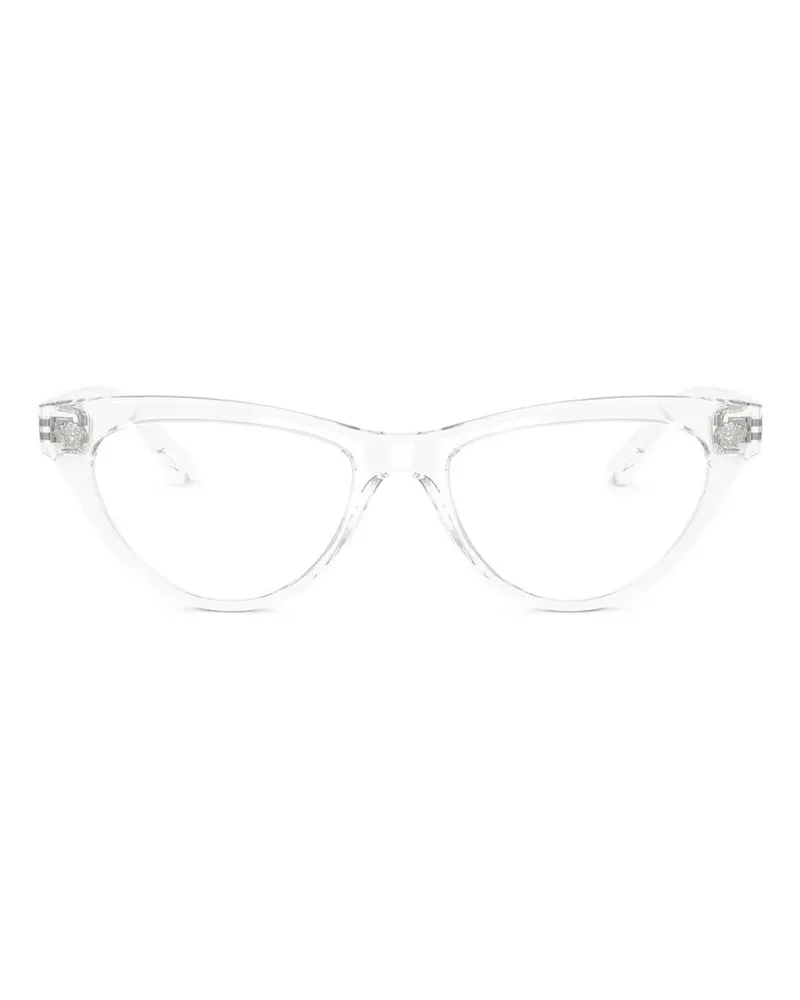 Versace Cat-Eye-Brille mit Logo - Weiß Weiß