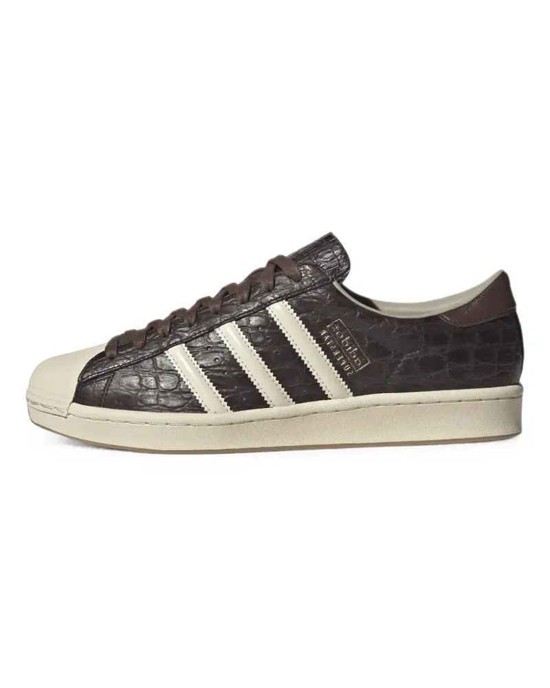 adidas Superstar Sneakers aus Leder mit Kroko-Effekt - Braun Braun