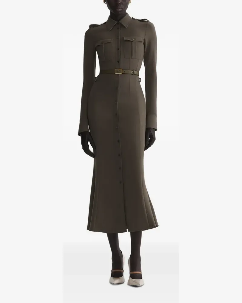 Thierry Mugler Ink Military Hemdkleid - Grün Grün