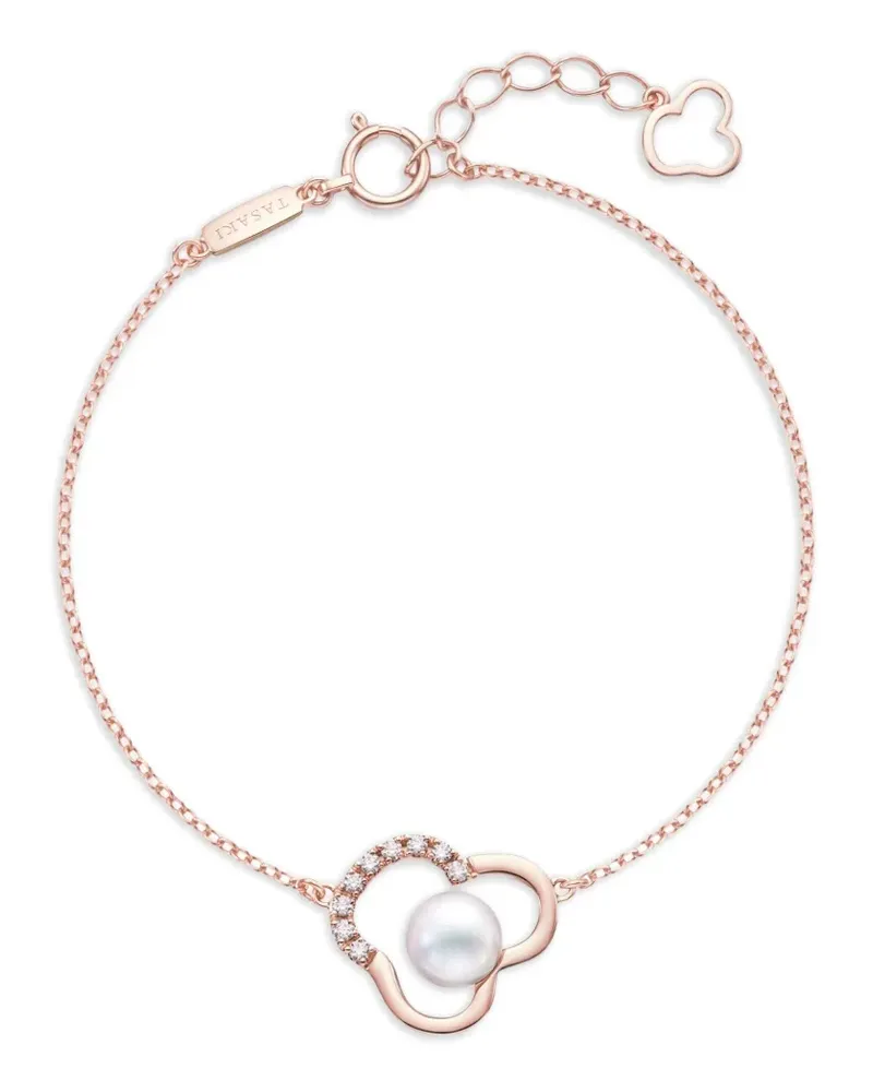 TASAKI 18kt Chants Rotgoldarmband mit Akoya-Perle und Diamanten Gold