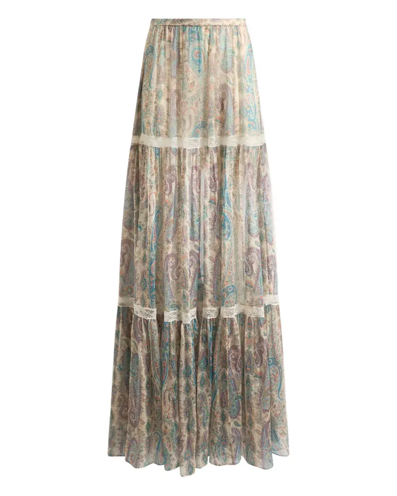 Etro paisley-print maxi skirt - Nude Nude