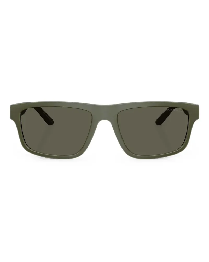 Emporio Armani Matte Sonnenbrille mit eckigem Gestell - Grün Grün