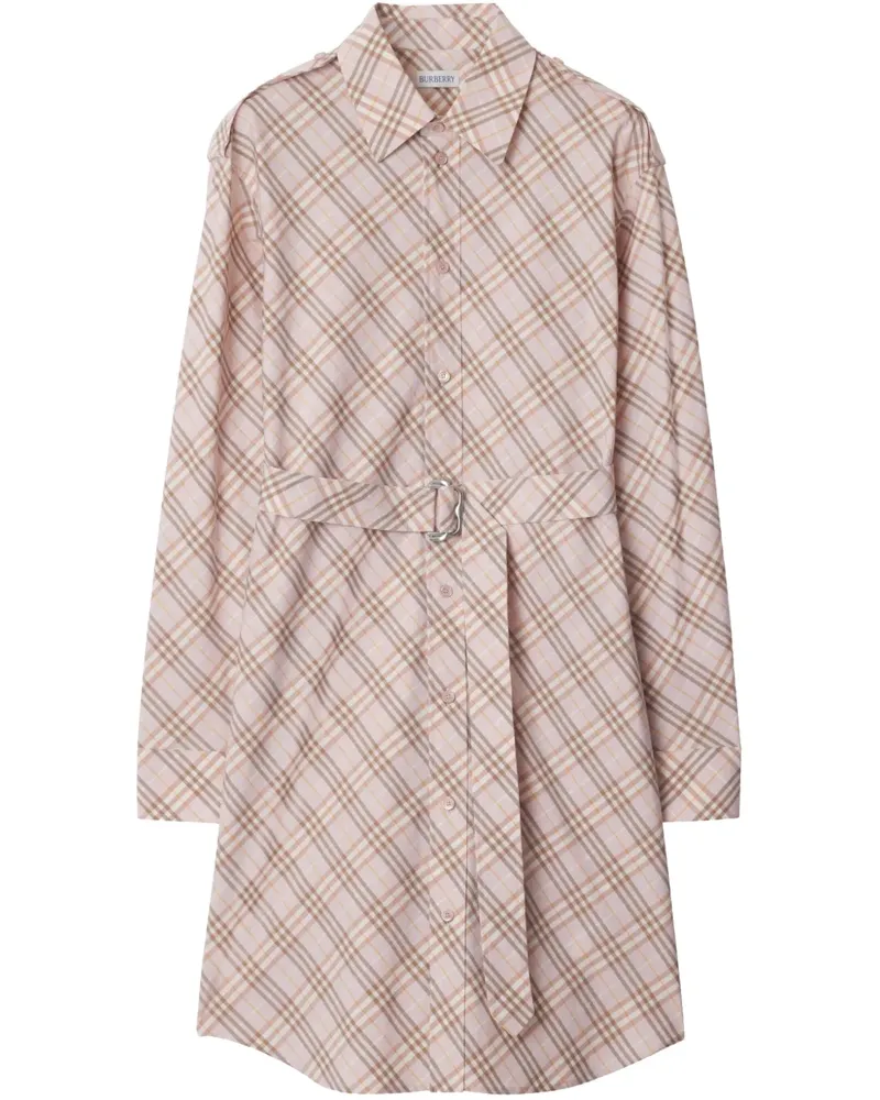Burberry Kariertes Hemdkleid - Rosa Rosa