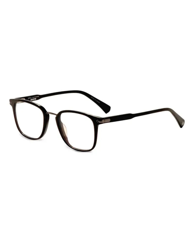 John Varvatos Brille mit eckigem Gestell - Schwarz Schwarz