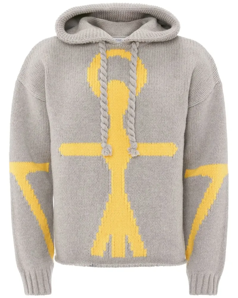 J.W.Anderson Hoodie mit Intarsien-Logo - Grau Grau