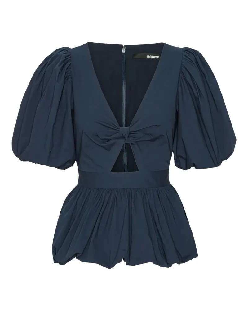 ROTATE Birger Christensen Oberteil mit Puffärmeln - Blau Blau