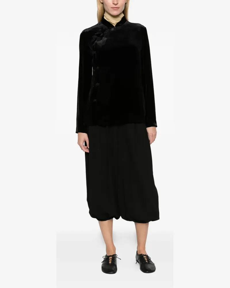 Róhe Pankou velvet top - Schwarz Schwarz