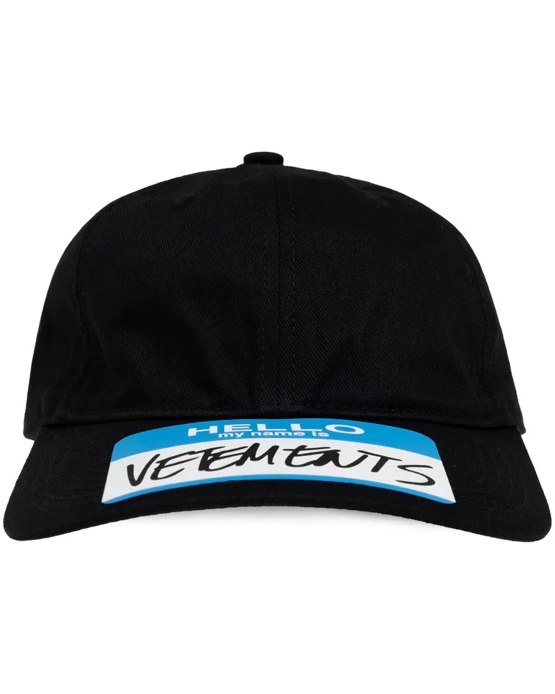 VETEMENTS Baseballkappe mit Logo-Patch - Schwarz Schwarz
