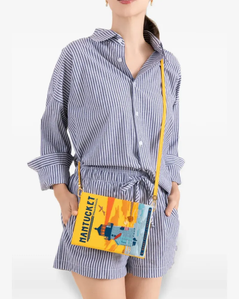 Olympia Le-Tan Nantucket Clutch mit Stickerei - Gelb Gelb