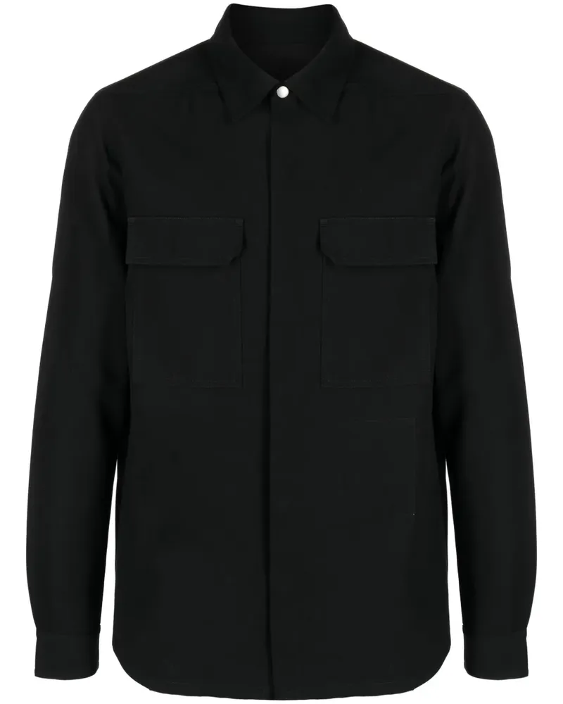 Rick Owens Hemdjacke mit aufgesetzten Taschen - Schwarz Schwarz