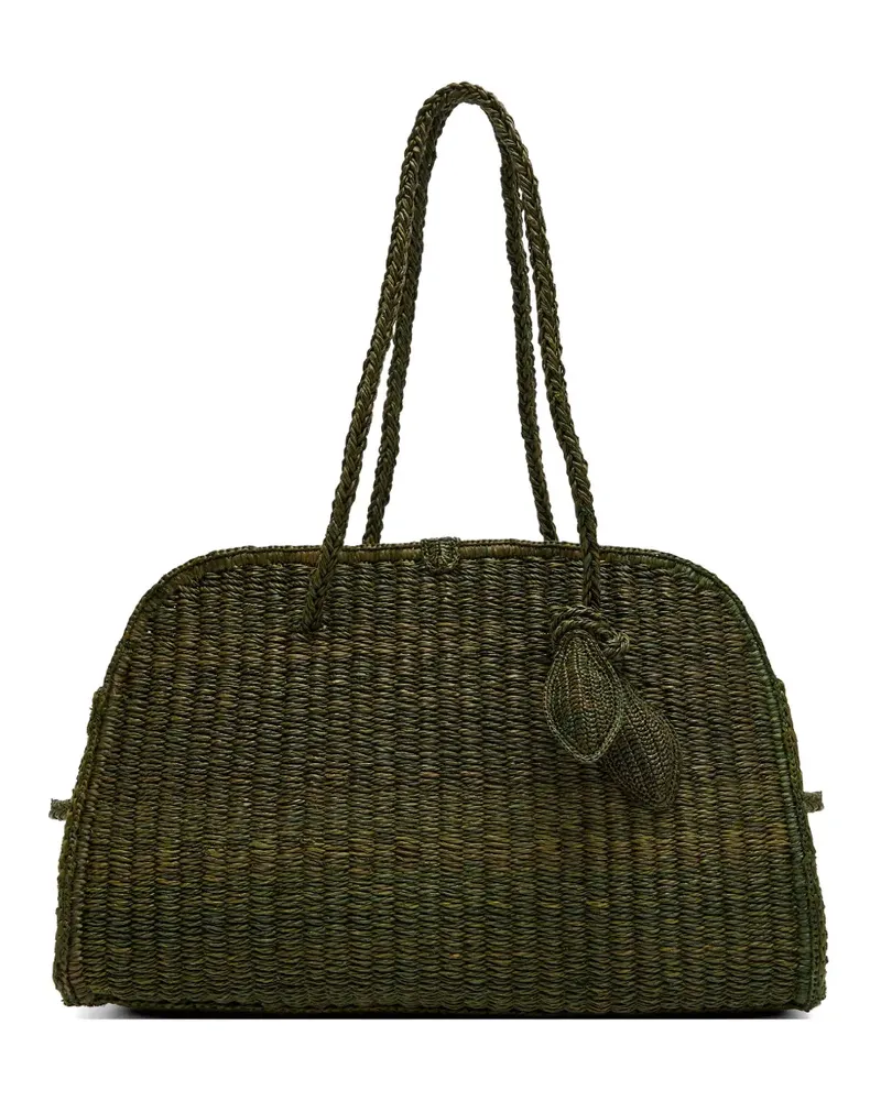 Jacquemus woven leaf-pendant tote bag - Grün Grün