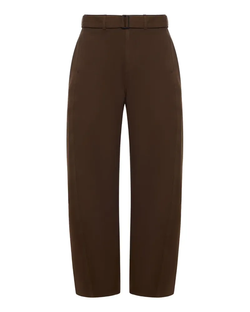 Christophe Lemaire belted vertical-seam trousers - Braun Braun