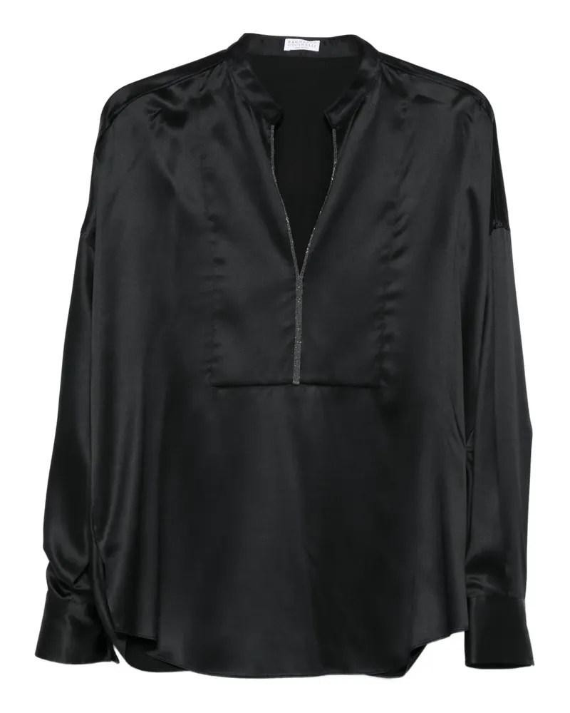 Brunello Cucinelli Bluse mit Strass - Schwarz Schwarz