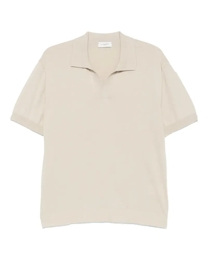 Paolo Pecora Milano T-Shirt mit V-Ausschnitt - Nude Nude