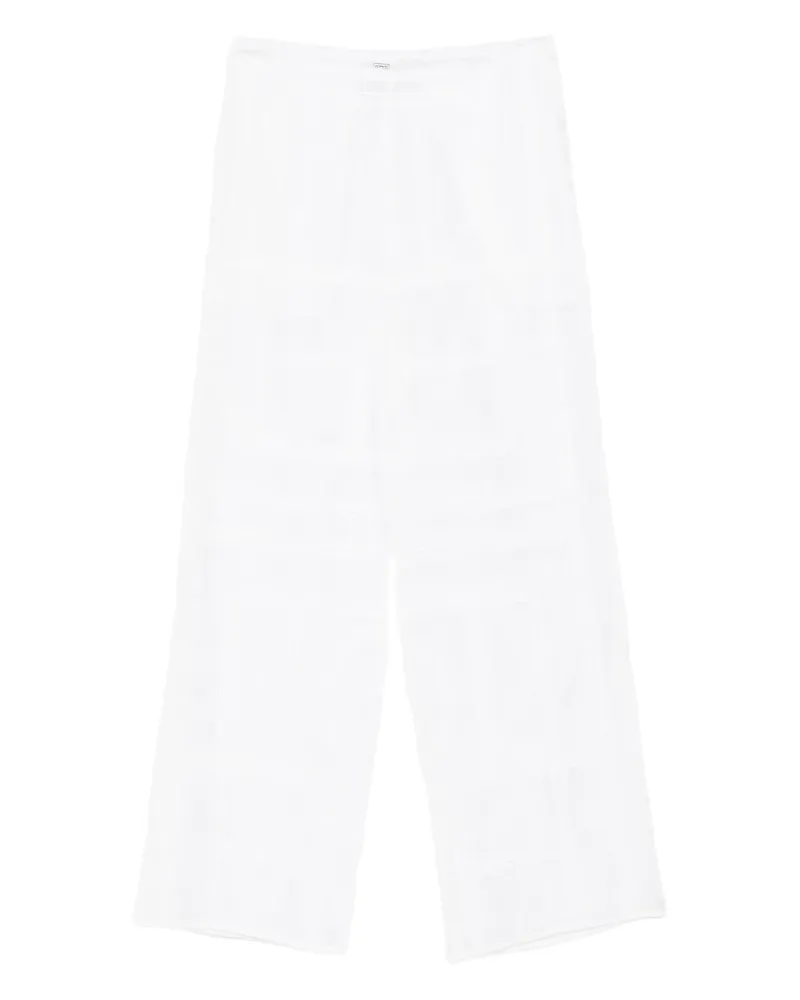 Totême Gehäkelte Hose mit Monogramm - Weiß Weiß