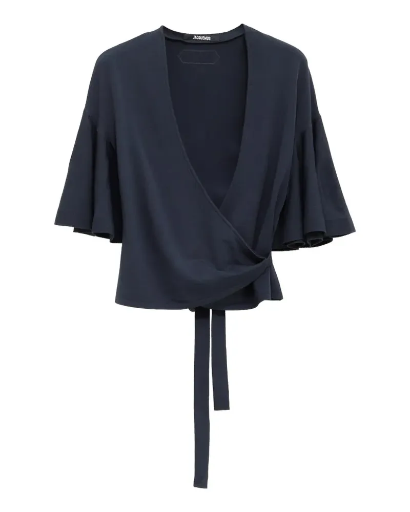 Jacquemus Paysan wrap flared-sleeve top - Blau Blau