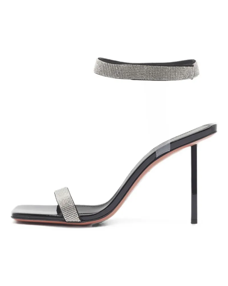 Amina Muaddi Rih Sandalen mit Kristallen - Schwarz Schwarz