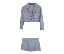 Elton Cropped-Blazer mit Vichy-Karo - Blau