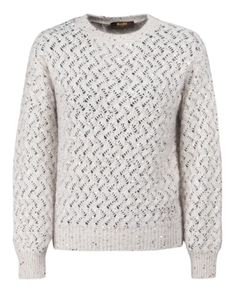MOORER Cerami-ZLX Pullover mit Pailletten - Nude Nude