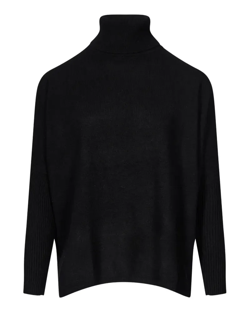 Gotha Gerippter Margareth Rollkragenpullover - Schwarz Schwarz