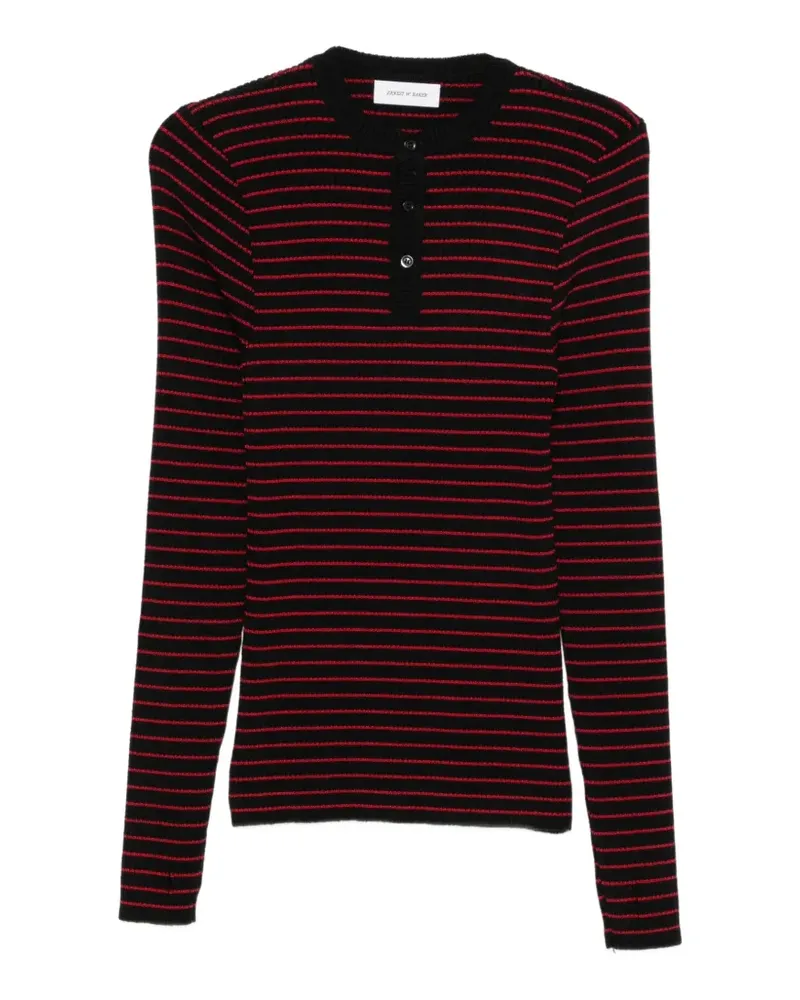 Ernest W. Baker Gestreifter Strickpullover - Schwarz Schwarz