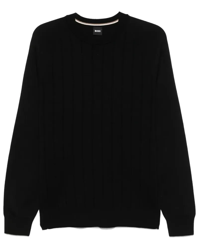 HUGO BOSS Gestrickter Pullover - Schwarz Schwarz