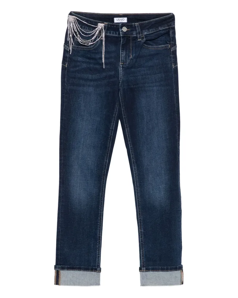 Liu Jo Straight-Leg-Hose mit Strass - Blau Blau