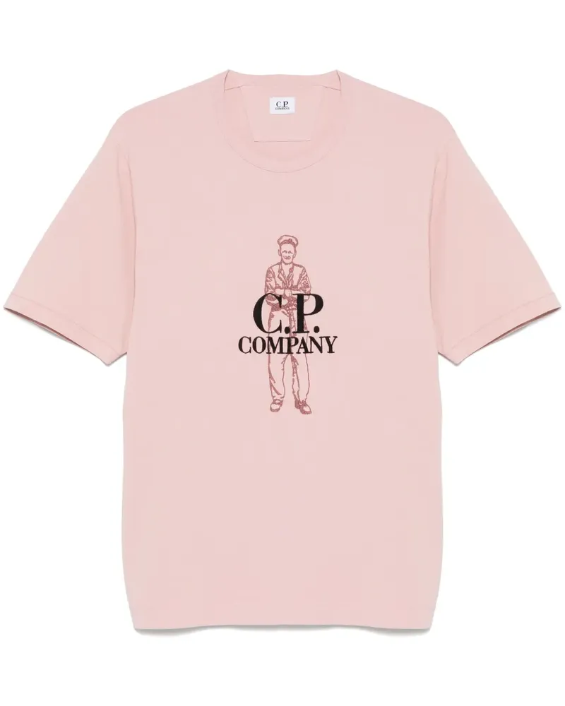 C.P. Company T-Shirt mit Logo-Stickerei - Rosa Rosa