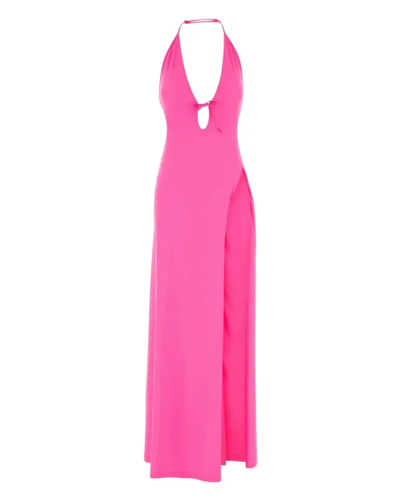 Balenciaga halterneck split maxi dress - Rosa Rosa