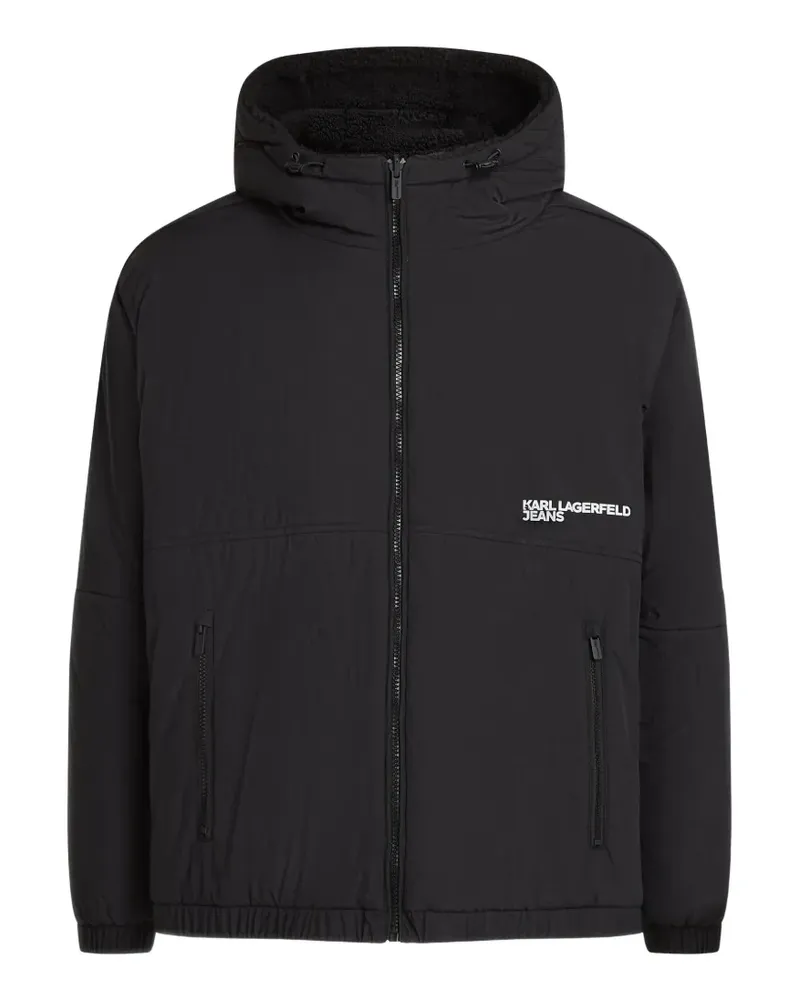 Karl Lagerfeld Wendbare Jacke mit Logo - Schwarz Schwarz