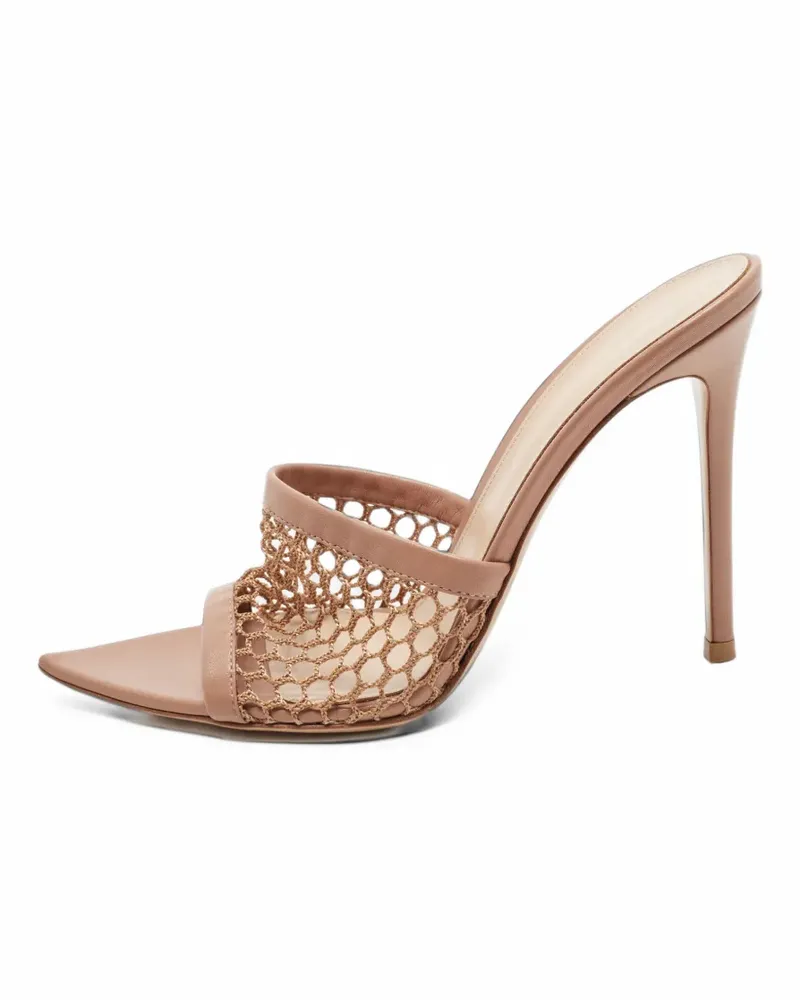 Gianvito Rossi Alisia mesh sandals - Nude Nude