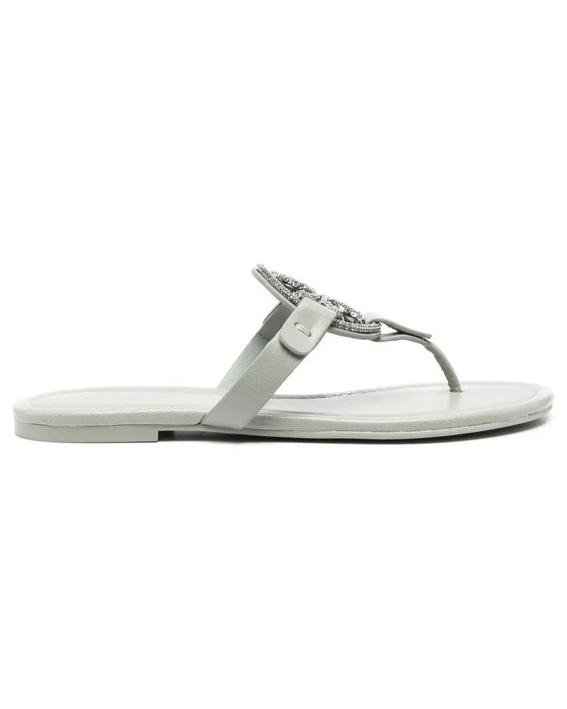 Tory Burch Miller Sandalen mit Logo-Schild - Grün Grün