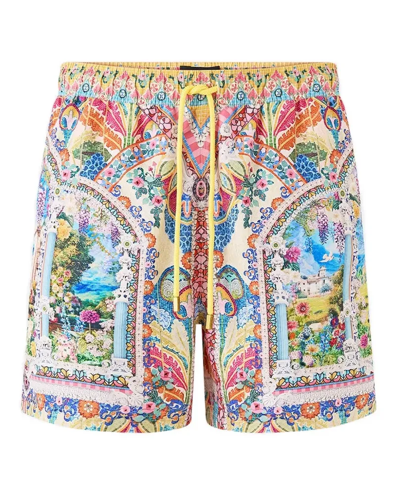 Camilla elastic waist patterned boardshorts - Nude Nude