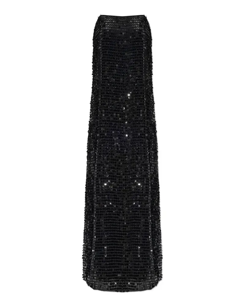 ROTATE Birger Christensen Spaghettikleid mit Pailletten - Schwarz Schwarz