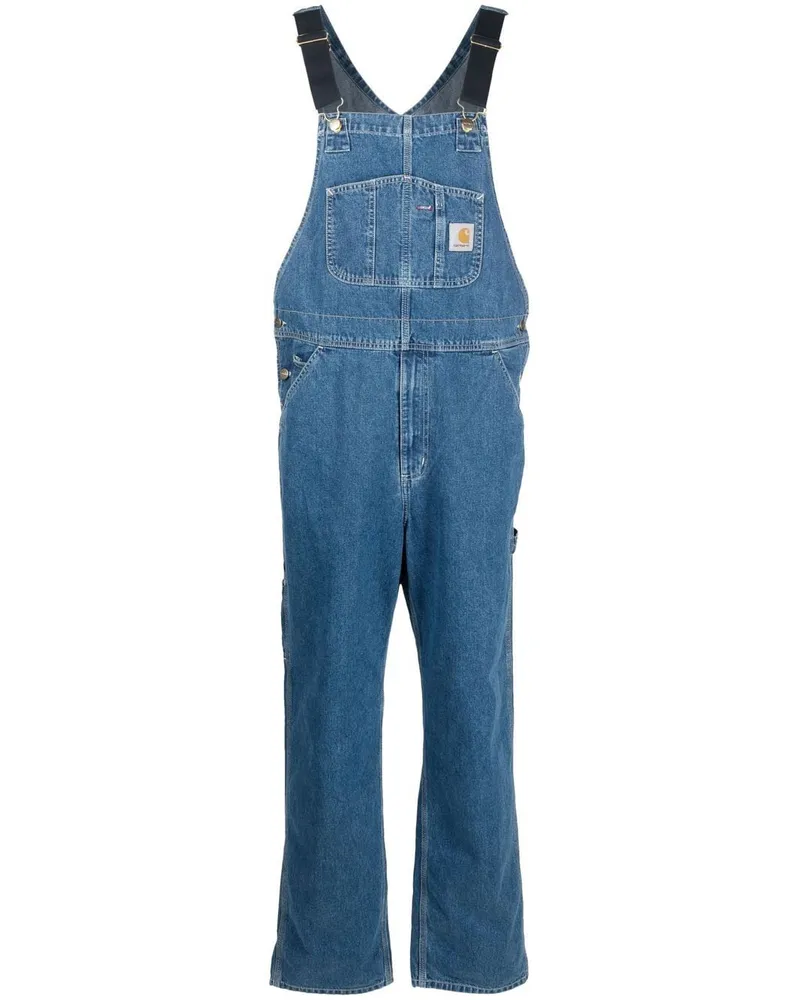 Carhartt WIP Gerade Latzhose mit Logo-Patch - Blau Blau