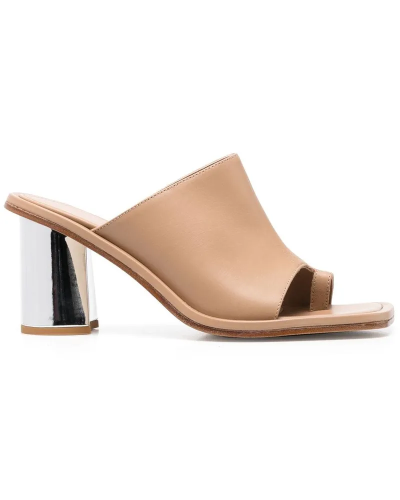 Scarosso Gwen Mules aus Leder - Nude Nude