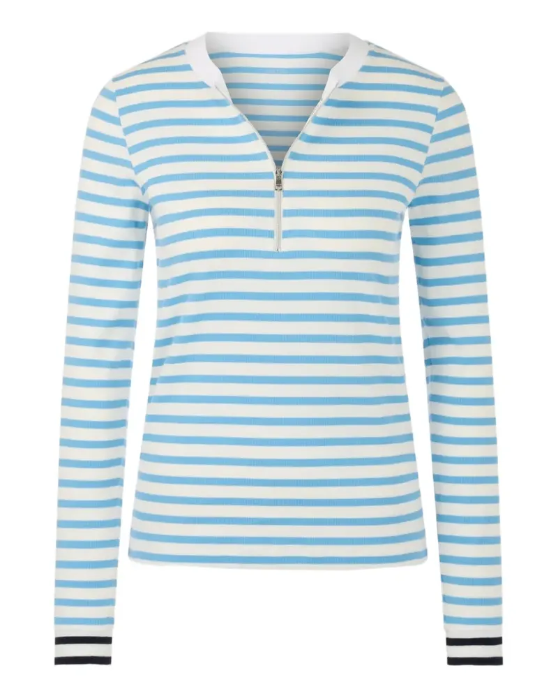 Marc Cain striped zip T-shirt - Blau Blau