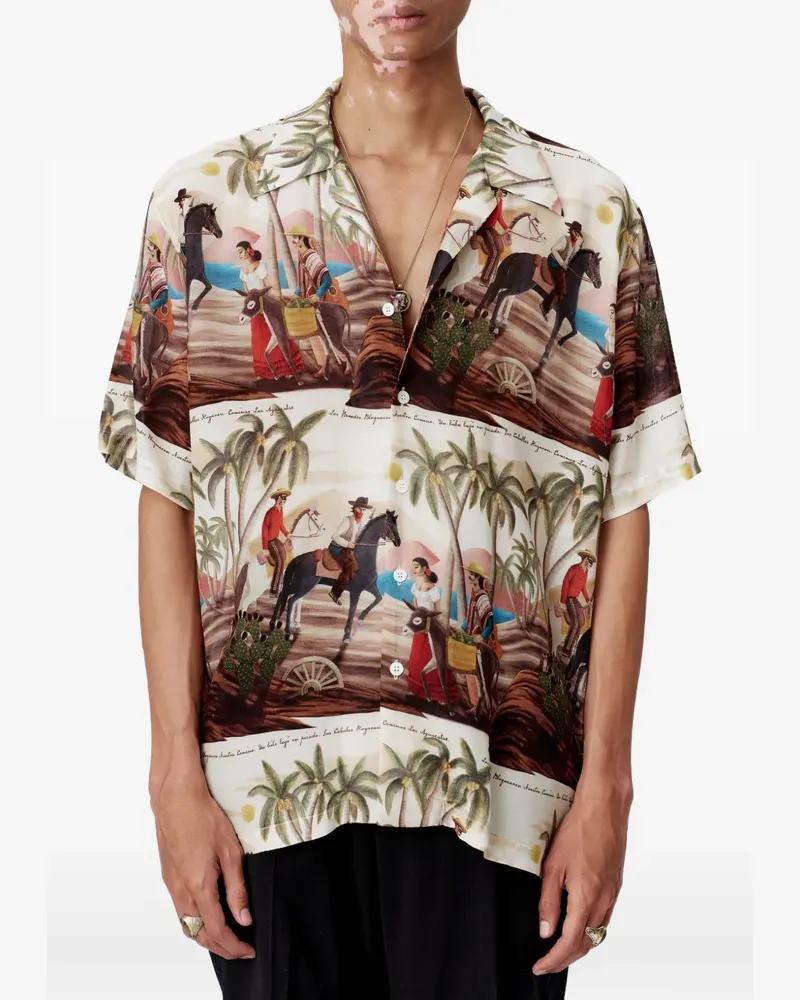 ENDLESS JOY Bandito Hemd mit grafischem Print - Nude Nude