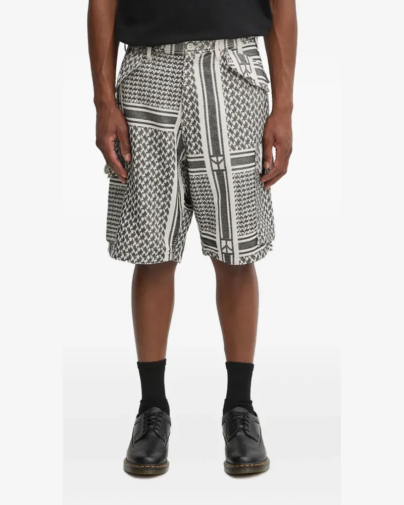 Neighborhood patterned cargo shorts - Weiß Weiß