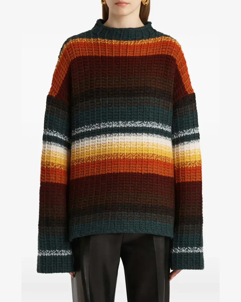 KHAITE Yanis Pullover in mehrfarbigem Streifen - Orange Orange
