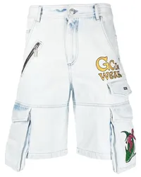 GCDS Jeans-Shorts mit aufgesetzten Taschen Weiß