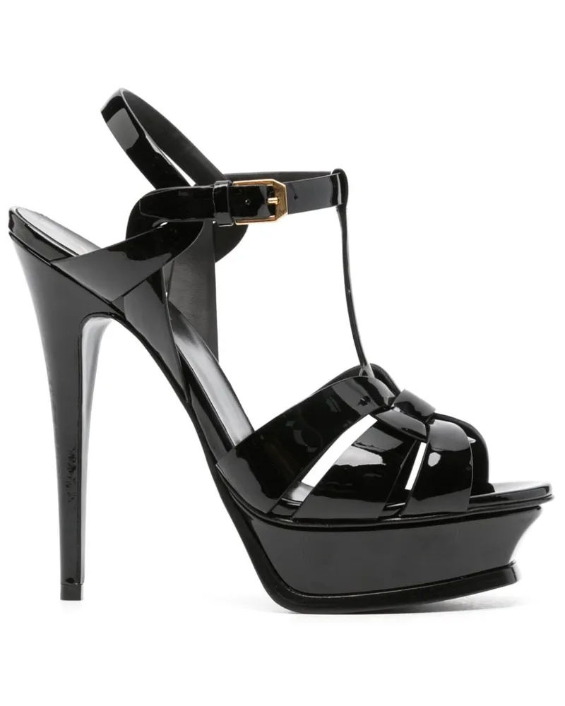 Saint Laurent Classic Tribute Lacksandalen 105mm - Schwarz Schwarz