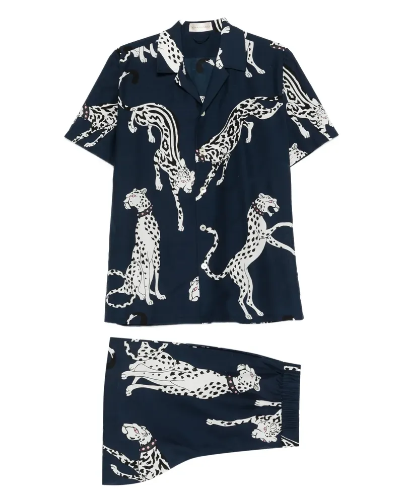 Olivia von Halle Emeli printed short-sleeve pyjama (set of two) - Blau Blau