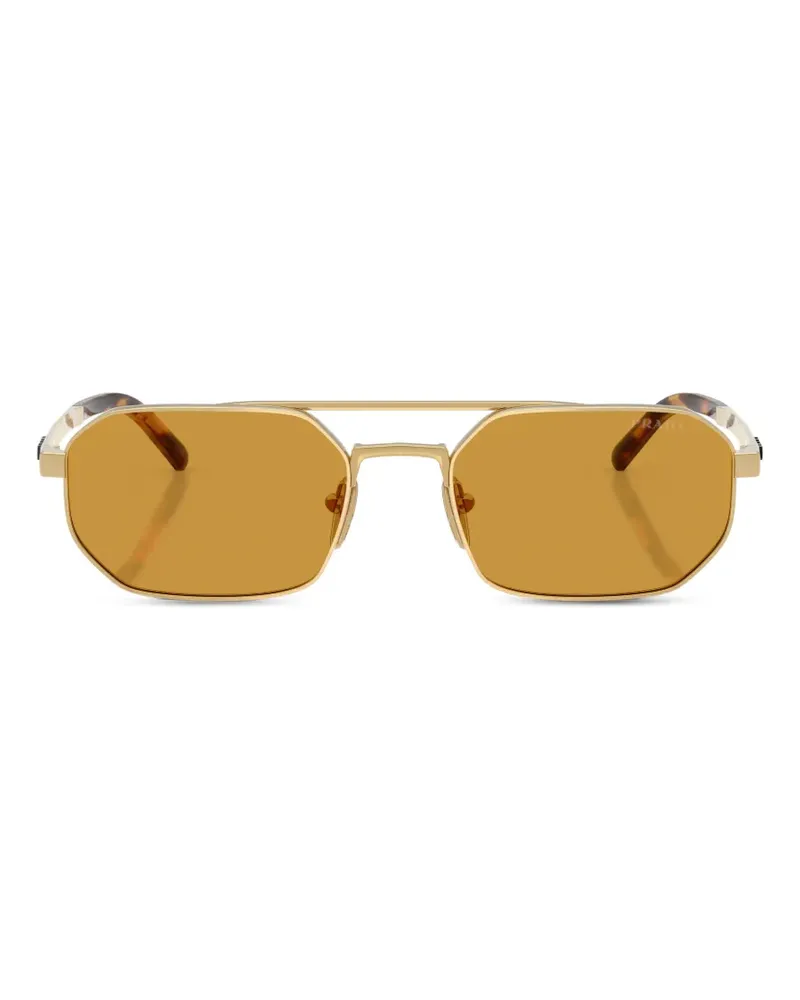 Prada Sonnenbrille mit geometrischem Gestell - Gold Gold